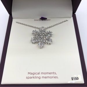 Hallmark Snowflake Pendant Necklace Sterling Silver NEW Jewelry Winter